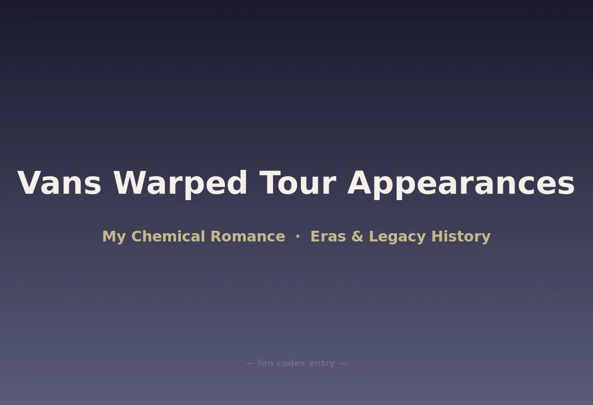Vans Warped Tour Appearances